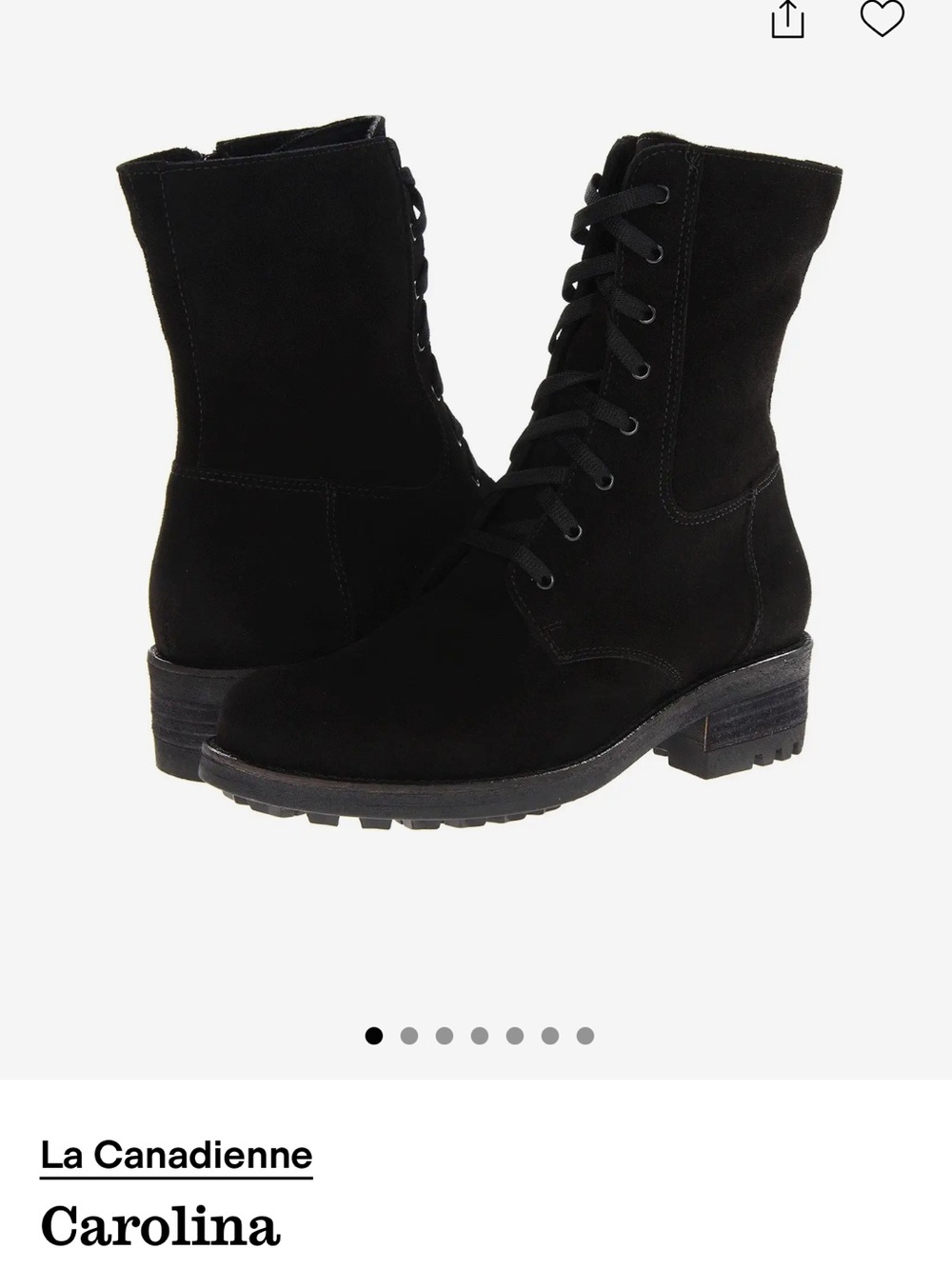 La Canadienne Carolina Waterproof Black Suede Lace-Up Mid Calf Boots Size 8 NWOT - Picture 2 of 9